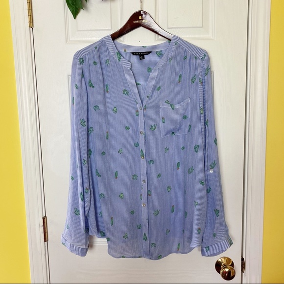ZAC & RAHEL Blue Striped Button Down Shirt - Picture 2 of 15